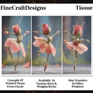 3 Blush Roze Roos Fee Ballerina's DJ8R Decoupage Tissuepapier