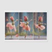 3 Blush Roze Roos Fee Ballerina's DJ8R Decoupage Tissuepapier (Voorkant)