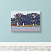 3 Boat Cotuit Skiff Race Canvas Afdruk (Insitu (Houten vloer))