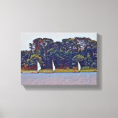 3 Boat Cotuit Skiff Race Canvas Afdruk (Voorkant)