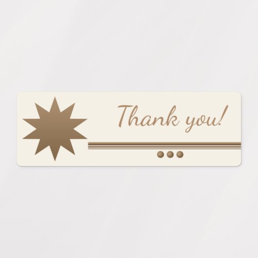 3 bol gouden tekst bedankt labels (Design 1)