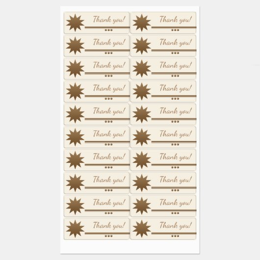 3 Bolletjes Gouden Tekst Bedankt Labels (Vel)