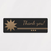 3 Bolletjes Gouden Tekst Zwarte Bedanklabels Labels (Design 1)