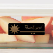 3 Bolletjes Gouden Tekst Zwarte Bedanklabels Labels (Aangebracht)