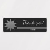 3 bolvormige zilveren tekst zwarte bedanklabels labels (Design 1)