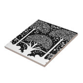 3 bomen Art Nouveau Zwart-wit Beardsley Tegeltje (Zijkant)