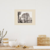 3 Bomen Cornwall Print, Eleanor M Hughes Re-Strike Poster (Keuken)