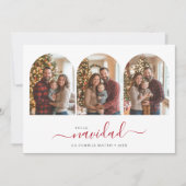 3 Boog Foto Spaanse Kerstmis Feliz Navidad Feestdagenkaart (Voorkant)