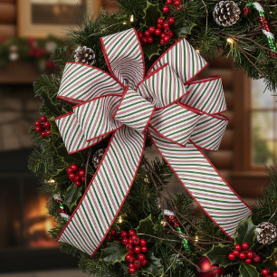 3" bosgroen en rode candy cane strepen Xmas Grosgrain Lint