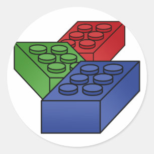 3 Bouwstenen Ronde Sticker