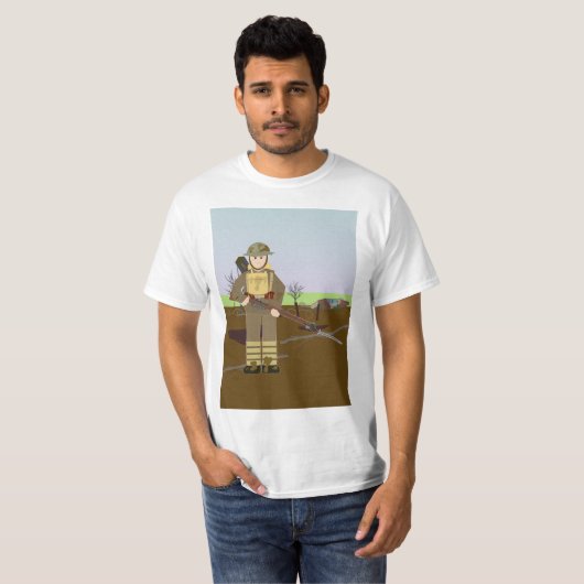 3# Brits Rifleman (Eerste Wereldoorlog) T-shirt (Voorkant volledig)