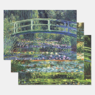 3 Brug over de waterleliesvijver door Claude Monet Inpakpapier Vel