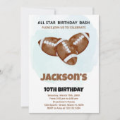 3 Bruin Football - Birthday-uitnodigingen Kaart (Voorkant)