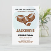 3 Bruin Football - Birthday-uitnodigingen Kaart (Staand voorkant)