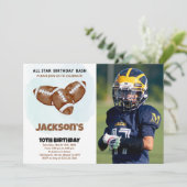 3 Bruin Football op zondag Uitnodigingen met foto (Staand voorkant)