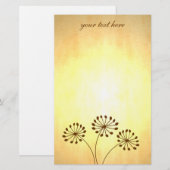 3 bruine bloemen briefpapier (Voorkant / Achterkant)