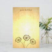 3 bruine bloemen briefpapier (Staand voorkant)