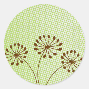 3 Bruine Paardenbloem Herfst Bloem Stickers