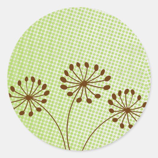 3 Bruine Paardenbloem Herfst Bloem Stickers (Voorkant)
