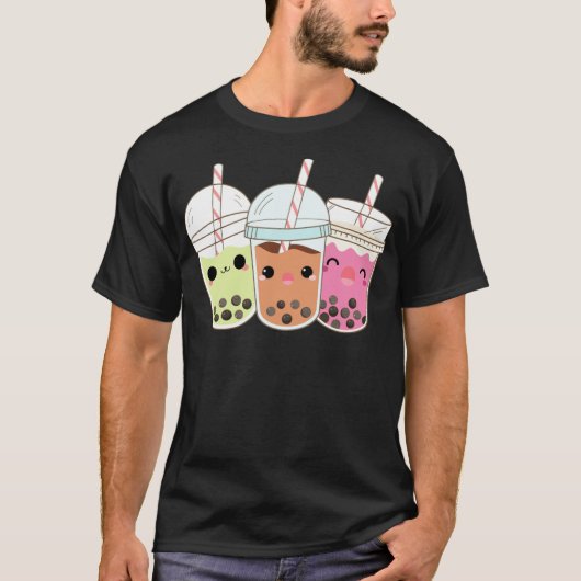 3 Bubble Tea Boba Bubble Tea cowboy children T-shirt (Voorkant)