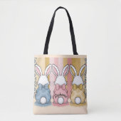 3 Bunny Trio, gepersonaliseerde naam Tote Bag (Voorkant)