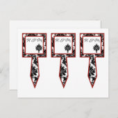3 Cacke Picke Black Red Damask Lace Print Briefkaart (Voorkant / Achterkant)