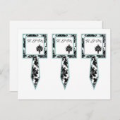 3 Cacke Picks Black Damask Lace Print Briefkaart (Voorkant / Achterkant)