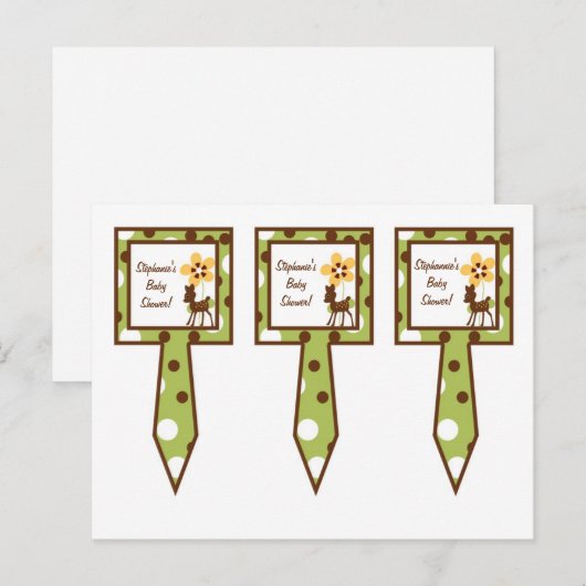 3 Cakeskicks Forest Friends Deer Uitnodiging Briefkaart (Voorkant / Achterkant)