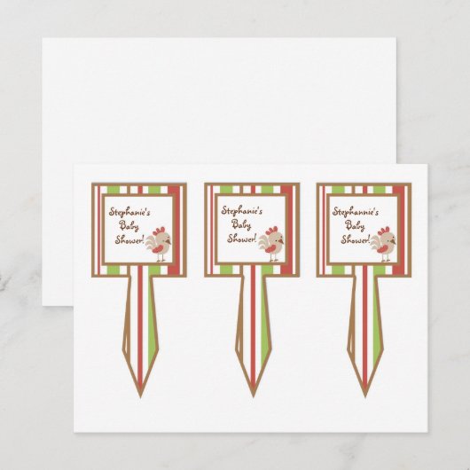 3 Cakeskookpan Rood Barn Boerderij Rooster Uitnodiging Briefkaart (Voorkant / Achterkant)