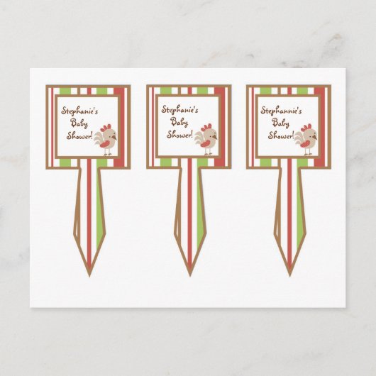 3 Cakeskookpan Rood Barn Boerderij Rooster Uitnodiging Briefkaart (Voorkant)