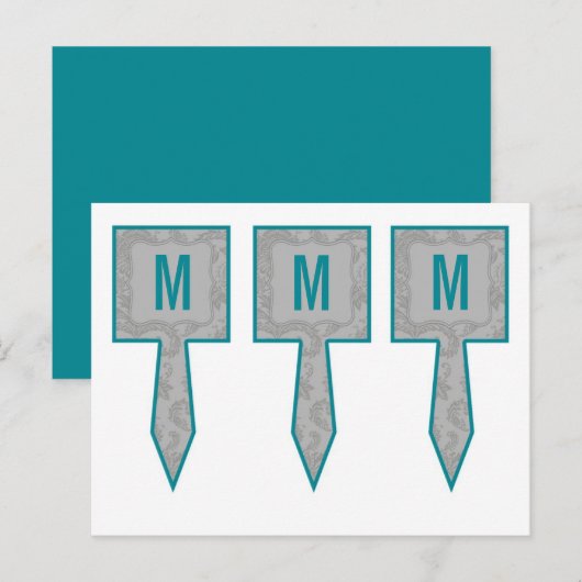 3 Caketenklakken Moderne grijze Damaslaag afdrukke Briefkaart (Voorkant / Achterkant)