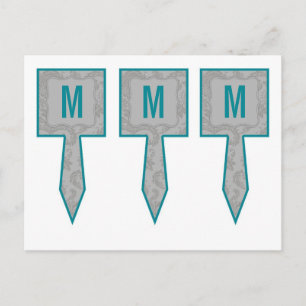 3 Caketenklakken Moderne grijze Damaslaag afdrukke Briefkaart