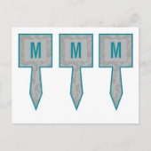 3 Caketenklakken Moderne grijze Damaslaag afdrukke Briefkaart (Voorkant)