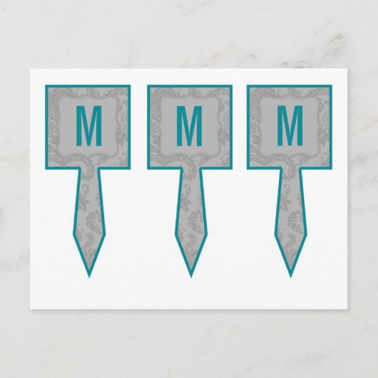 3 Caketenklakken Moderne grijze Damaslaag afdrukke Briefkaart (Voorkant)