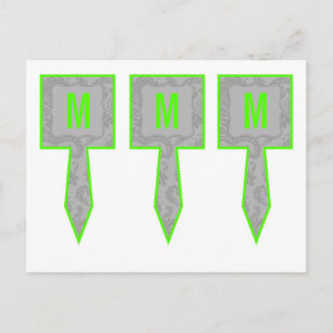 3 Caketenklakken Moderne grijze Damaslaag afdrukke Briefkaart