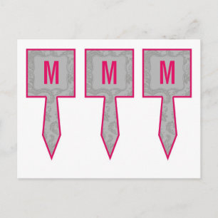 3 Caketenklakken Moderne grijze Damaslaag afdrukke Briefkaart