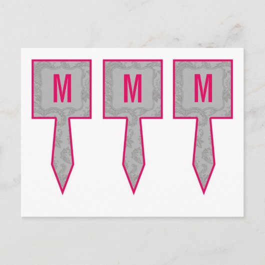 3 Caketenklakken Moderne grijze Damaslaag afdrukke Briefkaart (Voorkant)