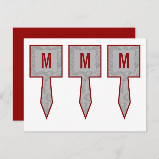 3 Caketenklakken Moderne grijze Damaslaag afdrukke Briefkaart (Voorkant / Achterkant)