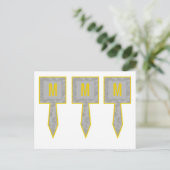 3 Caketenklakken Moderne grijze Damaslaag afdrukke Briefkaart (Staand voorkant)