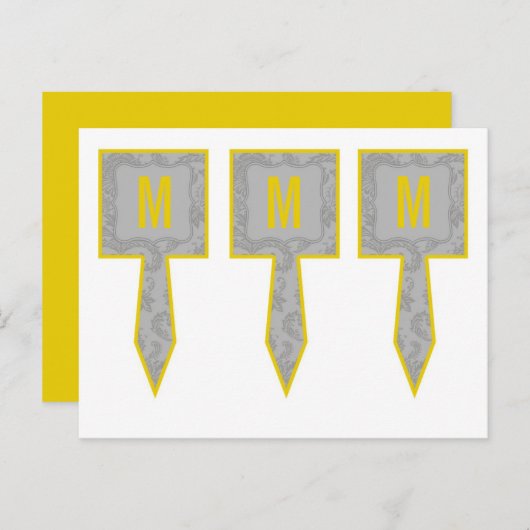 3 Caketenklakken Moderne grijze Damaslaag afdrukke Briefkaart (Voorkant / Achterkant)