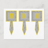 3 Caketenklakken Moderne grijze Damaslaag afdrukke Briefkaart (Voorkant)