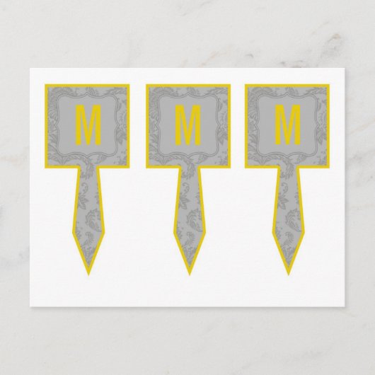 3 Caketenklakken Moderne grijze Damaslaag afdrukke Briefkaart (Voorkant)