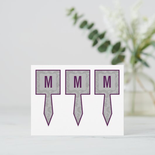 3 Caketenklakken Moderne grijze Damaslaag afdrukke Briefkaart (Staand voorkant)