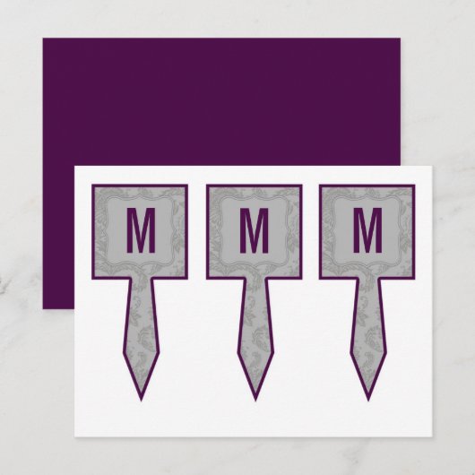 3 Caketenklakken Moderne grijze Damaslaag afdrukke Briefkaart (Voorkant / Achterkant)