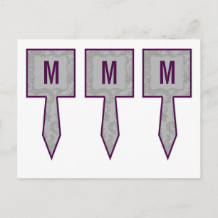 3 Caketenklakken Moderne grijze Damaslaag afdrukke Briefkaart