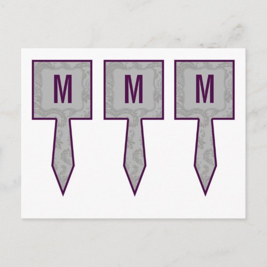 3 Caketenklakken Moderne grijze Damaslaag afdrukke Briefkaart (Voorkant)