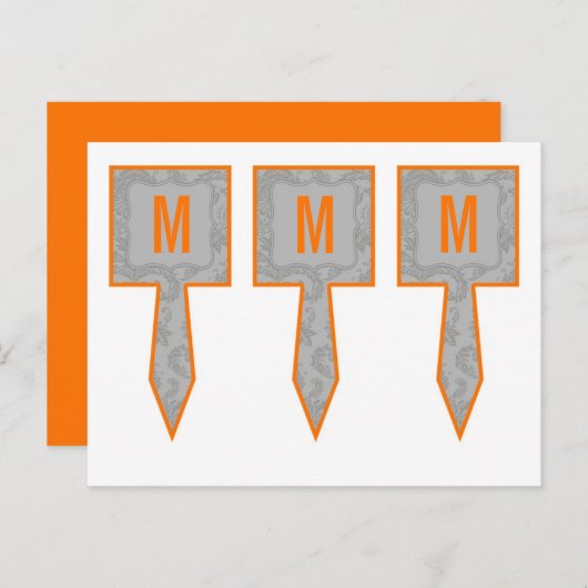 3 Caketenklakken Moderne grijze Damaslaag afdrukke Briefkaart (Voorkant / Achterkant)