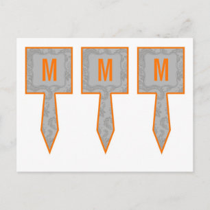 3 Caketenklakken Moderne grijze Damaslaag afdrukke Briefkaart