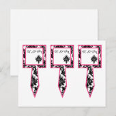 3 Caketjes zwarte hotroze Damaslaag afdrukken Briefkaart (Voorkant / Achterkant)