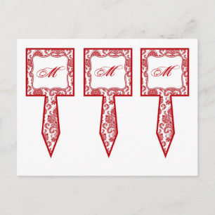 3 Cakker Picks Red Crime White Damask Lace Print Briefkaart